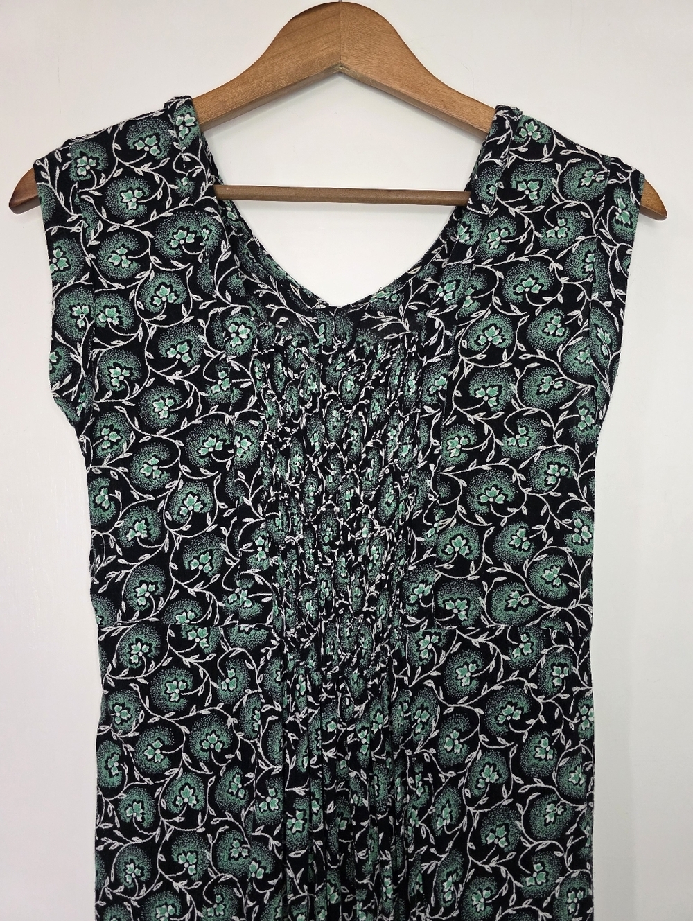 Vintage Pudding Shop by April Cornell Midi-Dress – Size 2 – Black, Green, White - Picture 5 of 6